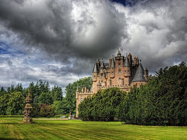 November’s sundial of the month is at Glamis Castle, Forfarshire in Scotland. Border Sundials
